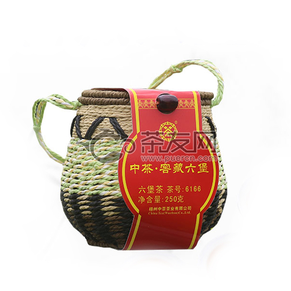 2017年 中茶六堡茶 6166箩装窖藏 梧州六堡茶 一级 250克/箩