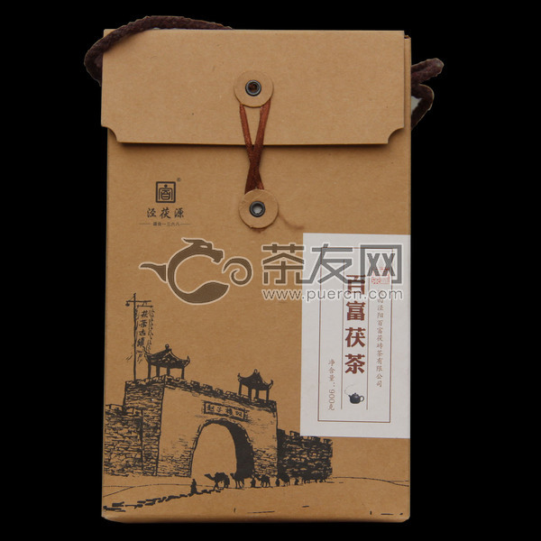 2015年百富茯茶 古镇 泾阳茯砖黑茶 900克