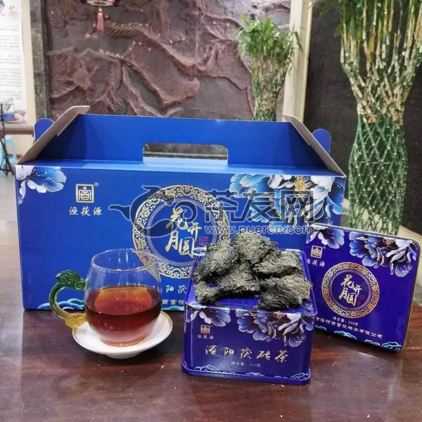 2016年百富茯茶 花开月圆系列礼盒 泾阳茯砖黑茶 1560克