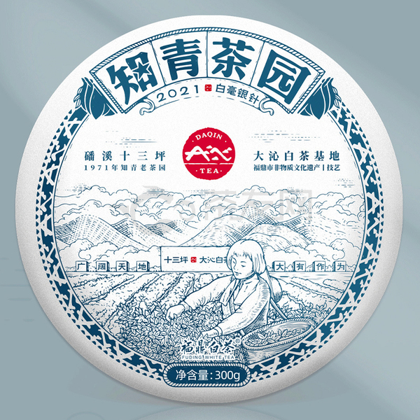2021年大沁 知青茶园 白毫银针 白茶 300克