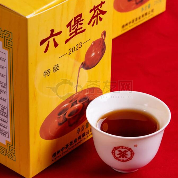 中茶黄盒六堡茶2023图片2